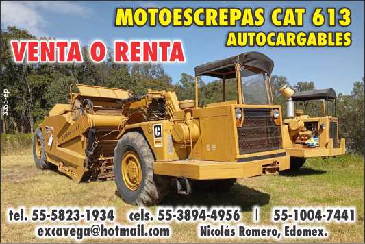 Motoescrepas CAT - 613 autocargables Venta o Renta