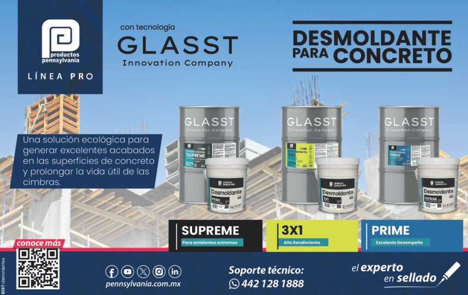 DESMOLDANTE PARA CONCRETO LINEA PRO- SUPREME, PRIME, 3X1. Una solucion ecologica para generar excelentes acabados en las superficies de concreto y prolonga la vida util de las cimbras.