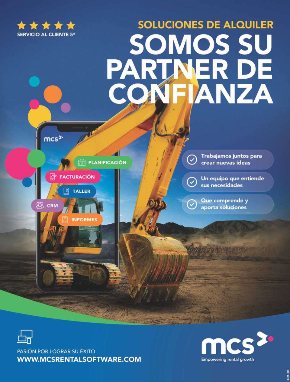 Soluciones de Alquiler de Maquinaria. SOMOS SU PARTNER DE CONFIANZA Trabajamos juntos para crear nuevas ideas. PLANIFICACION - FACTURACION - TALLER - CRM - INFORMES