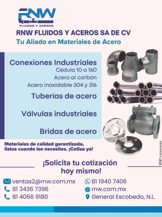 Industrial Connections-Schedule 10 to 160, carbon steel, stainless steel 304 and 316. Steel Pipe. Industrial Valves, Steel Flanges. Quality materials guaranteed.